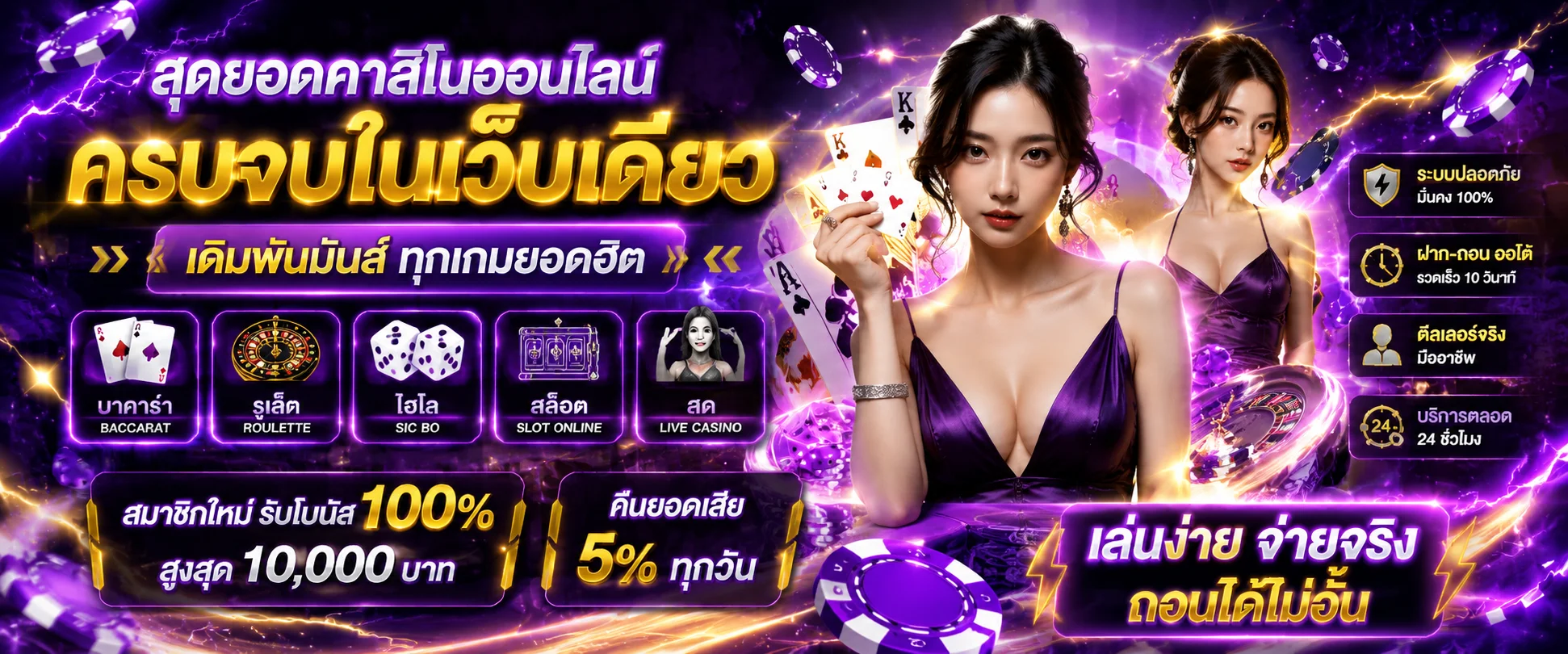 หน้าคาสิโนออนไลน์ THUNDER97 บาคาร่าไม่ผ่านเอเย่นต์ SA Sexy WM Pretty